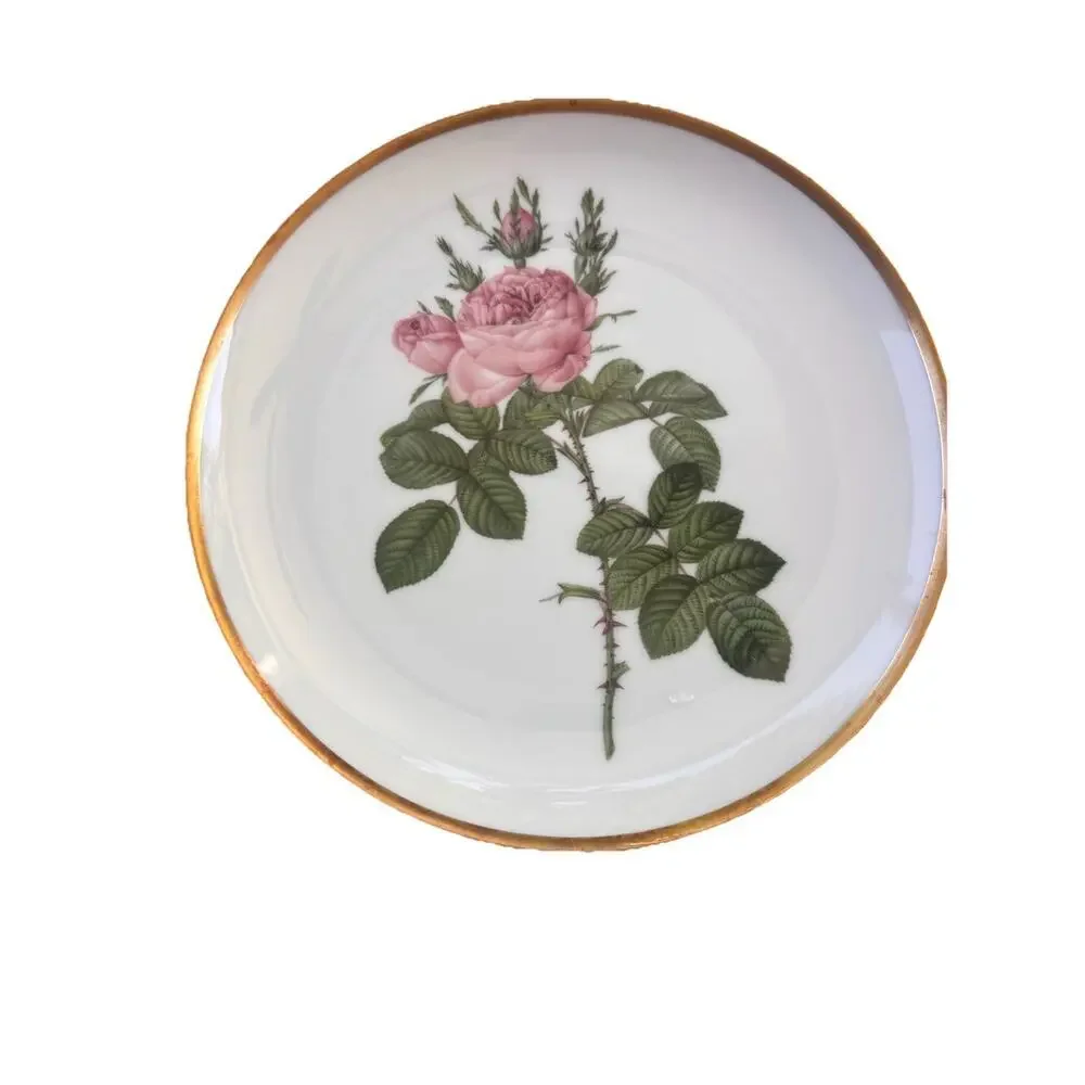 7 Vintage Hutschenreuther Germany Roses Of Redoute Plates Hamilton Collection